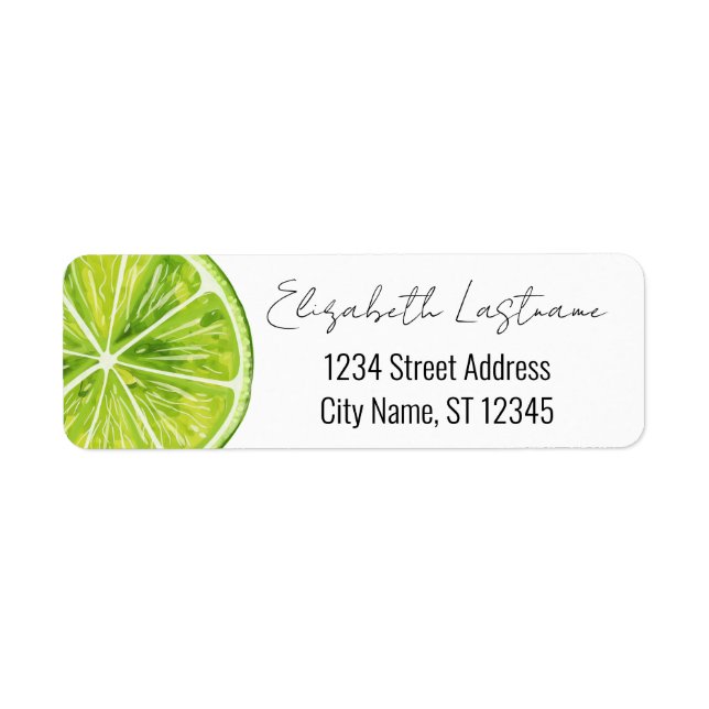 Lime Slice - Whimsical Return Address (Front)