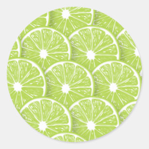 Lime slices classic round sticker