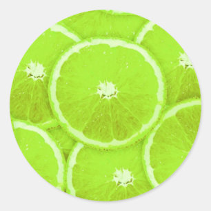 Lime slices classic round sticker