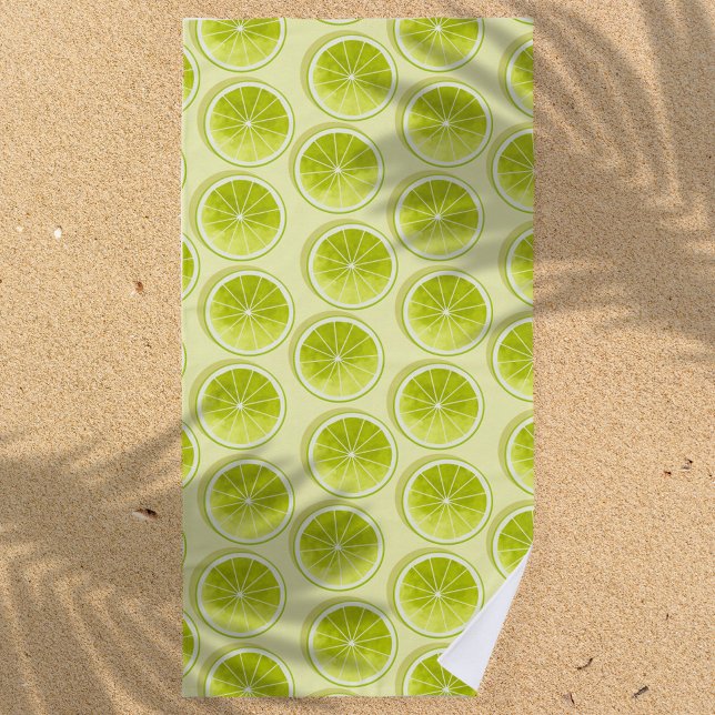 Lime Slices on Light Yellow Beach Towel (Creator Uploaded)