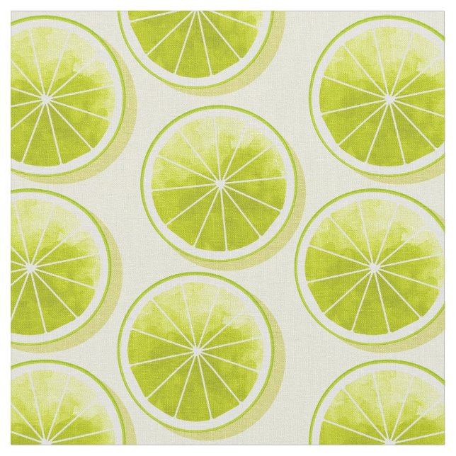 Lime Slices on Light Yellow Fabric (Close Up)