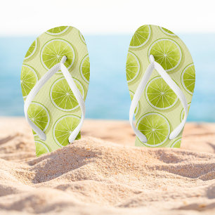 Lime Slices on Light Yellow Flip Flops