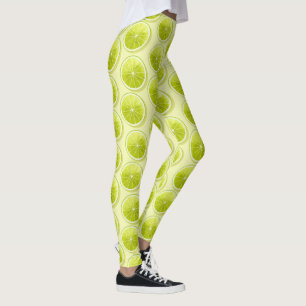 Lime Slices on Light Yellow Leggings