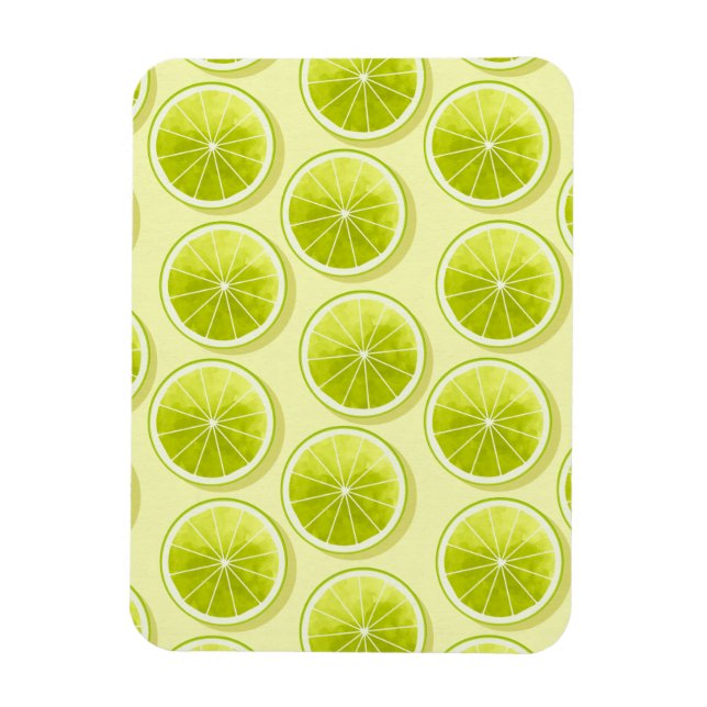 Lime Slices on Light Yellow Magnet (Vertical)
