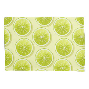 Lime Slices on Light Yellow Pillowcase