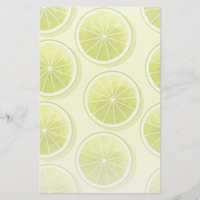 Lime Slices on Light Yellow Stationery (Front)