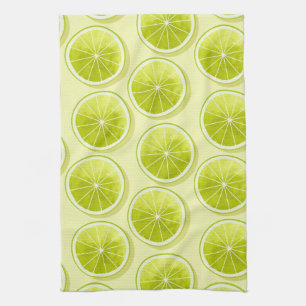 Lime Slices on Light Yellow Tea Towel