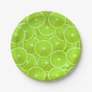 Lime slices paper plate