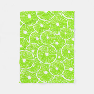Lime slices pattern fleece blanket