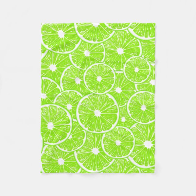 Lime slices pattern fleece blanket (Front)