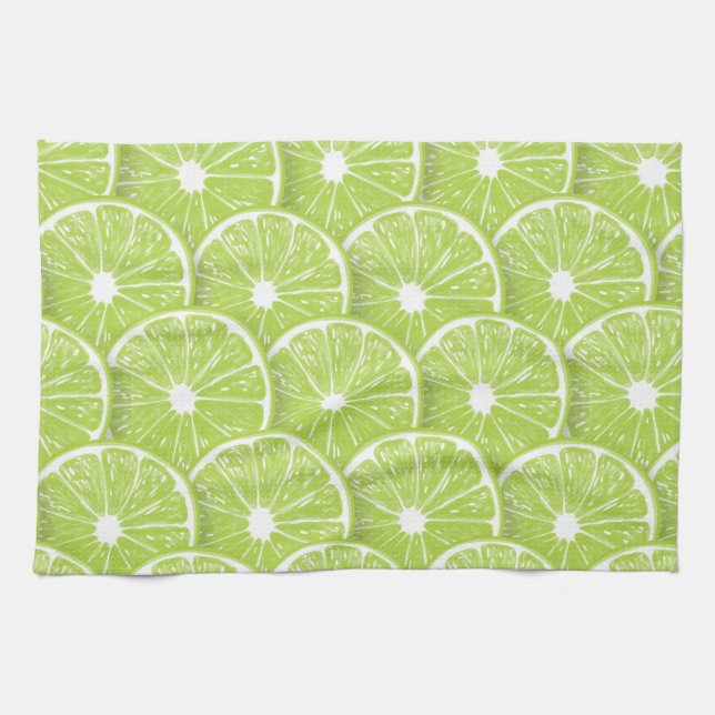Lime slices tea towel (Horizontal)