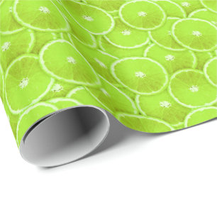 Lime slices wrapping paper