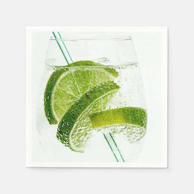 Lime Soda Fresh Drink Glass Napkin (Front)