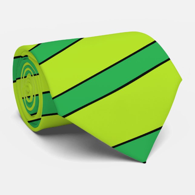 Lime stripe necktie (Rolled)
