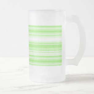 Lime stripes frosted glass beer mug