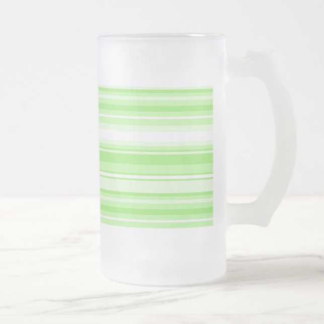 Lime stripes frosted glass beer mug (Right)