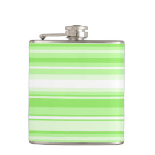 Lime stripes hip flask