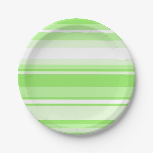 Lime stripes paper plate (Front)