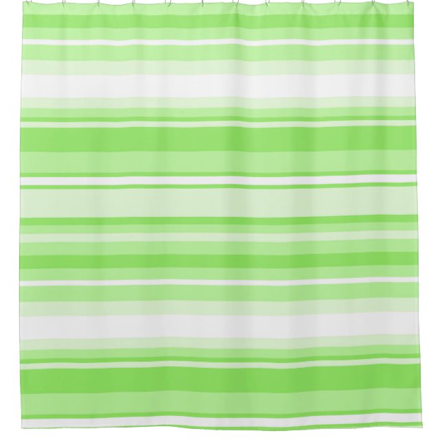 Lime stripes shower curtain (Front)