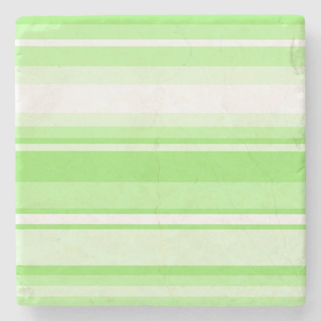 Lime stripes stone coaster (Front)