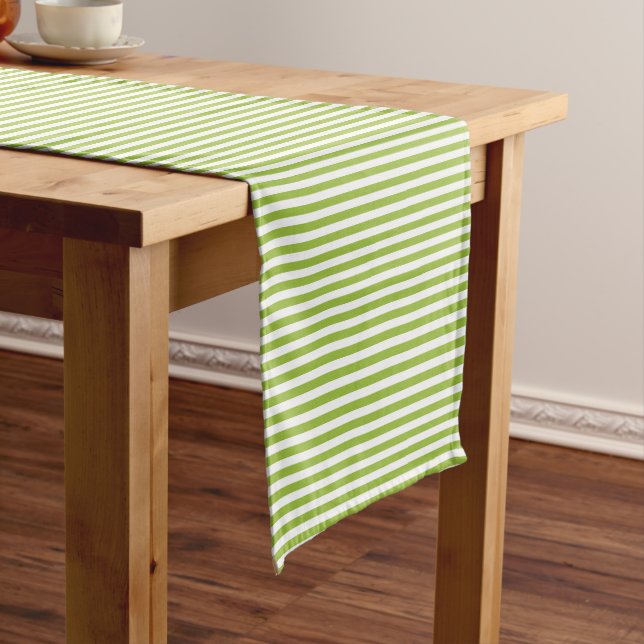 Lime Stripes Table Runner (In Situ)