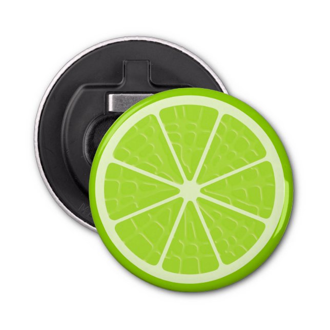 Lime Stylised Fruit Slice Bottle Opener (Front)