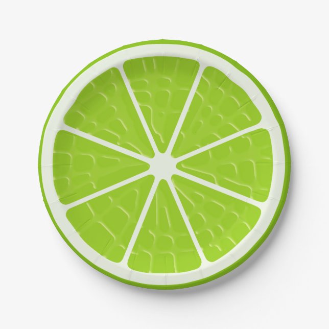 Lime Stylised Fruit Slice Paper Plate (Front)