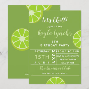 Lime summer party invitation