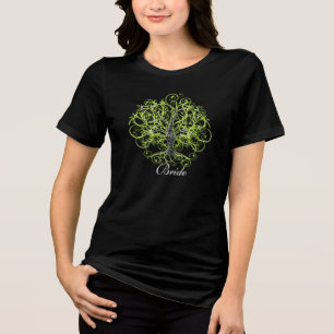 Lime Swirl Tree Roots of Love Wedding Tri-Blend Shirt