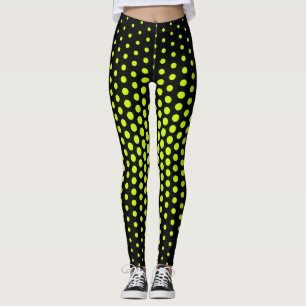Lime Techno Dot Pattern Leggings