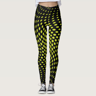 Lime Techno Dot Pattern Leggings