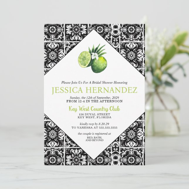 Lime Tile Bridal Shower  Invitation (Standing Front)