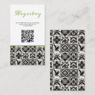 Lime Tile Bridal Shower Registry QR Enclosure Card