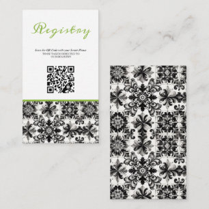 Lime Tile Bridal Shower Registry QR Enclosure Card