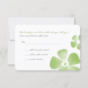 Lime Tropical Watercolor Flowers Wedding RSVP