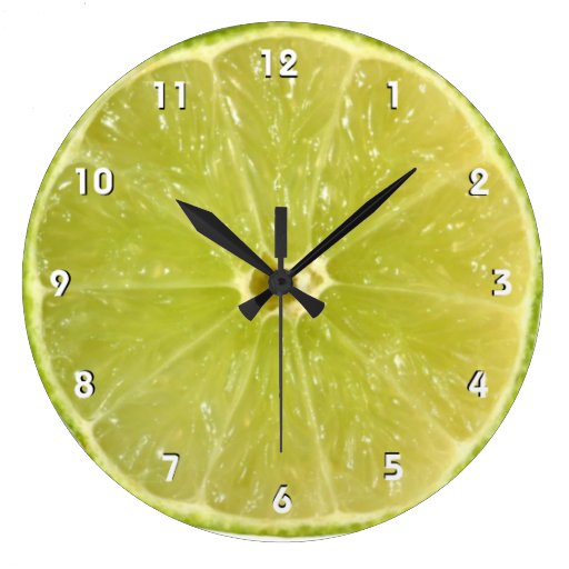 Image of Lime Wall Clock with numbers