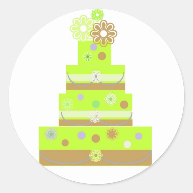 LIME WEDDING CAKE SEALS STICKERS (Front)