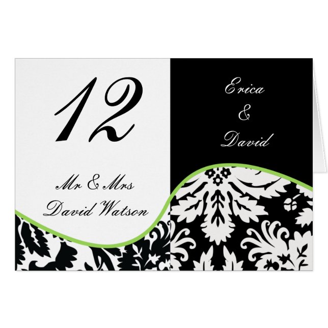 lime  Wedding Place Cards (Front Horizontal)