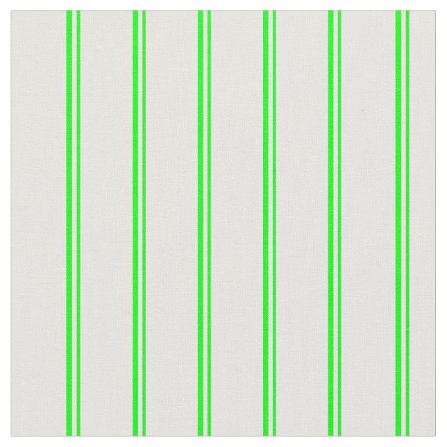 Lime & White Coloured Lines Fabric (Close Up)
