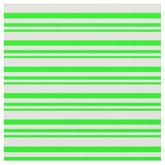 Lime & White Coloured Lines Pattern Fabric (Close Up)