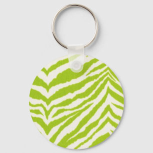 Lime & White Zebra Key Ring