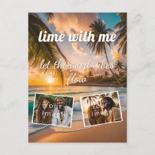lime with me, let the good vibes flow, dein Foto Postcard