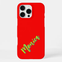 Lime Yellow 3D Azure Name | Funny Bright Red