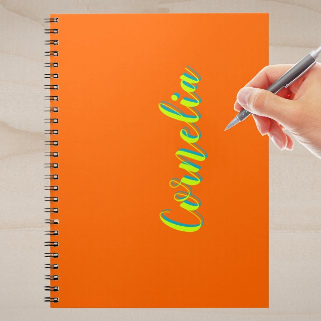 Lime Yellow 3D Spring Green Name | Funny Orange  Notebook (Creator Uploaded)