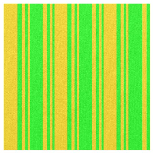 Lime & Yellow Coloured Striped/Lined Pattern Fabric (Close Up)