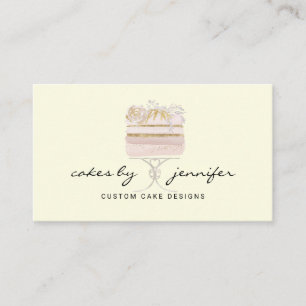 Lime Yellow home wedding cake wholesale bakery Business Card