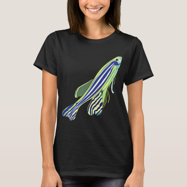 Lime Zebrafish Zebra Fish T-Shirt (Front)