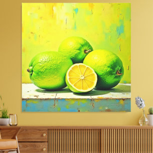 Limes' Bright Summer Pop Design Canvas Print