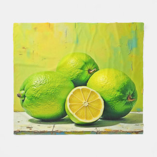 Limes' Bright Summer Pop Design Fleece Blanket