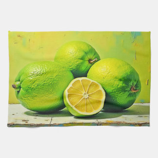 Limes' Bright Summer Pop Design Tea Towel